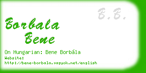 borbala bene business card